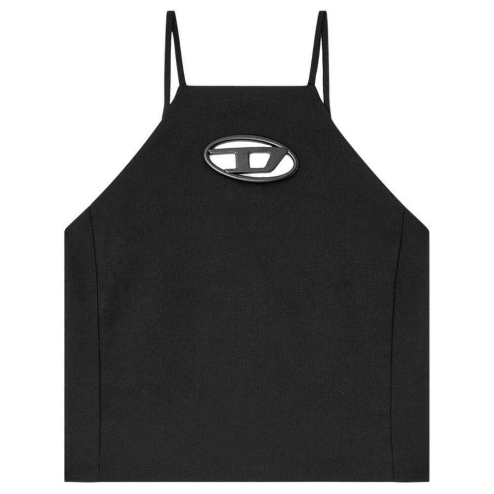 DIESEL Logo Detail Halter Neck Top Women BLACK T-Shirts & Tops